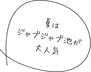 夏はジャブジャブ池が大人気